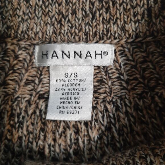 Hannah Button Up Wide Sleeve Knit Cardigan Brown Sweater Casual Cotton Small - Picture 4 of 11